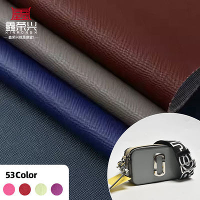 Cuir synthétique PVC Saffiano à motif croisé pour meubles, largeur 54 pouces