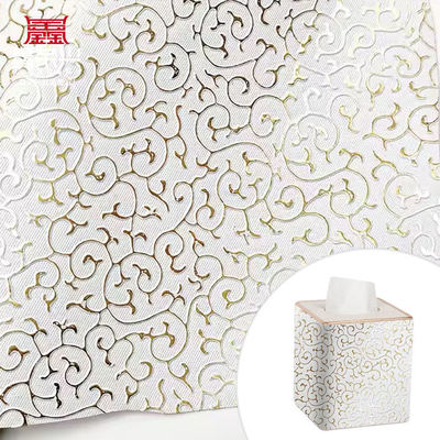 Cuir synthétique artificiel de style gaufré en film doré PVC en gros pour sac, emballage, boîte, chaussures, cahier, tissu