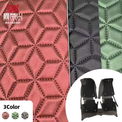 Cuir synthétique perlé matelassé broderie diamant PVC avec mousse perforée pour housse de siège de voiture, canapé, tissu simili cuir