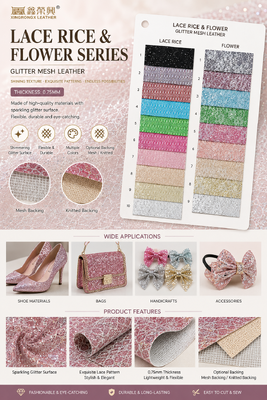 XR Glitter en cuir synthétique, motif de riz et motif de fleurs