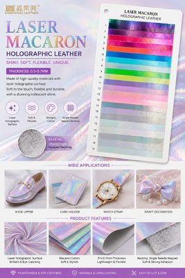 Le cuir synthétique holographique laser Macaron