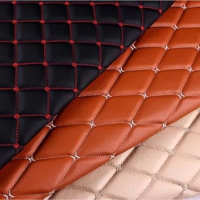 Tapis de voiture PVC Faux Matériau cuir Diamant Broderie PVC cuir éponge