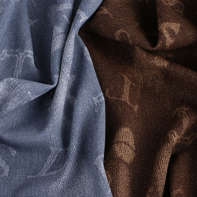 Le cuir en PU en denim lavé écologique en gravure légère en faux