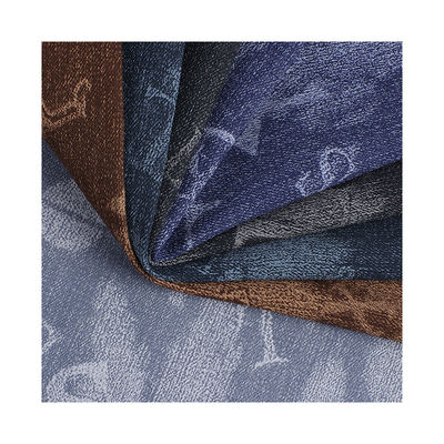 Le cuir en PU en denim lavé écologique en gravure légère en faux