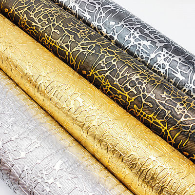 Boîte d'emballage en cuir de série dorée en relief en PVC en cuir non tissé