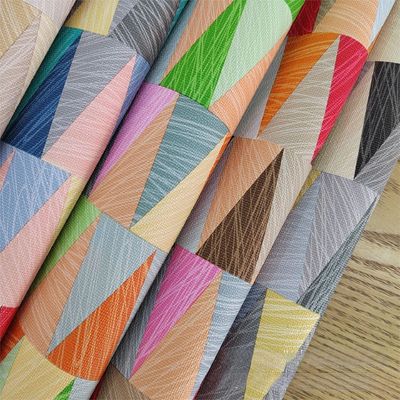 0.8mm Design géométrique coloré cuir en PVC pour sac à main boîte d'emballage boîte de téléphone décoration d'usage