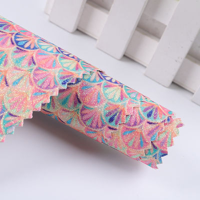 0.5mm Glitter PU cuir brossé sirène écaille de poisson en PU cuir artificiel