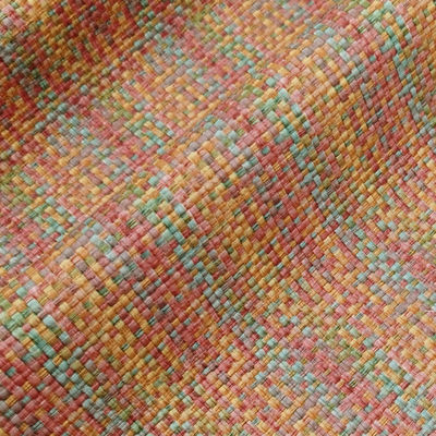 0.8mm PVC cuir pour sacs en relief arc-en-ciel tissé faux tissu en cuir