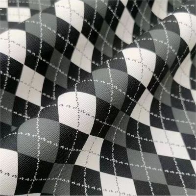Sacs à main sur mesure imprimés à motifs de faux tissu en cuir en PVC diamant géométrique