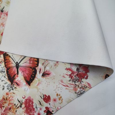 Print Papillon coloré amoureux des fleurs PVC PU Matériau en faux cuir synthétique