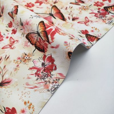 Print Papillon coloré amoureux des fleurs PVC PU Matériau en faux cuir synthétique