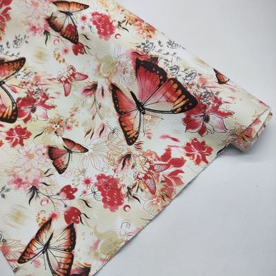 Print Papillon coloré amoureux des fleurs PVC PU Matériau en faux cuir synthétique