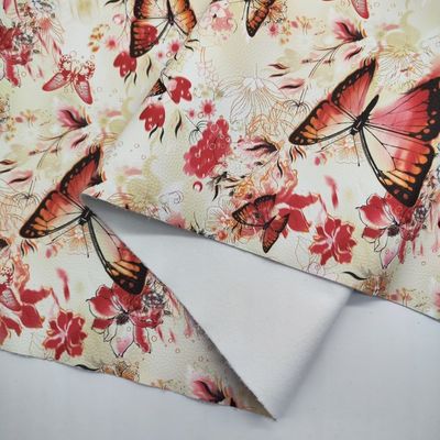 Print Papillon coloré amoureux des fleurs PVC PU Matériau en faux cuir synthétique