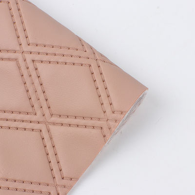 Le cuir artificiel PVC tissé décoratif à la couture douce brodée au diamant