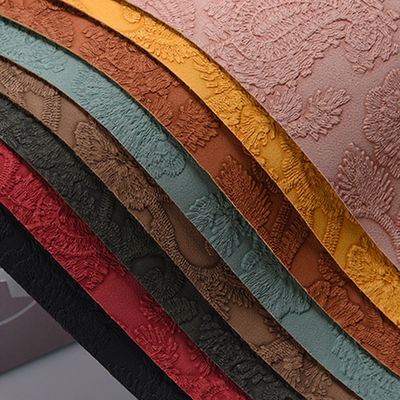 3D Retro Floral en relief de cuir en PVC pour sac à main Boîte d'emballage Tissu décoratif Placemat Faux cuir