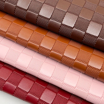 PVC 1.8mm Thick Square Pattern Synthetic Artificial Leather Bag , Table Mat , Shoes , Wallet , Decorate , Belt Faux Leather Fabric