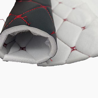 Cuir synthétique matelassé brodé en PVC personnalisé, mousse de polyuréthane 6,0 mm pour housse de siège de voiture, tissu en similicuir pour canapé