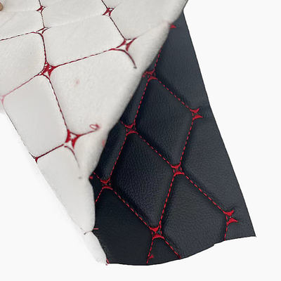 Cuir synthétique matelassé brodé en PVC personnalisé, mousse de polyuréthane 6,0 mm pour housse de siège de voiture, tissu en similicuir pour canapé