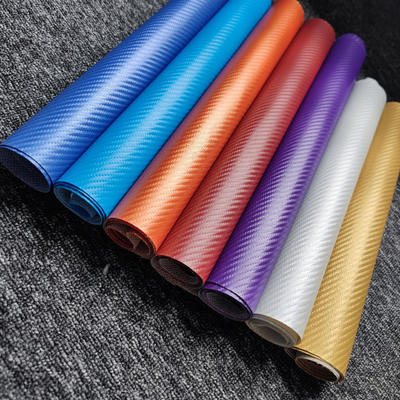 Cuir synthétique PVC artificiel grain fibre de carbone de couleur vive, tissu décoratif pour l'intérieur de voiture et de chaussures
