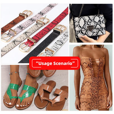 PU Peau de serpent Grain Pattern Film de transfert de chaleur Impression Sac à main en cuir synthétique Chaussures Portemonnaie Décorer ceinture Faux tissu en cuir