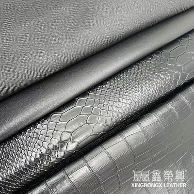 Cuir synthétique artificiel en PVC en gros pour portefeuille, boîte, chaussures, cahier, motif litchi, animal, tissé, croisé