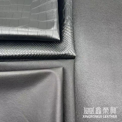 Cuir synthétique artificiel en PVC en gros pour portefeuille, boîte, chaussures, cahier, motif litchi, animal, tissé, croisé