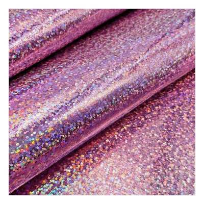 Cuir miroir holographique PU, grand motif de verre, grain miroir, synthétique, artificiel, faux, chaussures, trousse de maquillage, sac à main, tissu en cuir