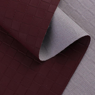 Cuir synthétique artificiel à motif damier gaufré en PVC pour sièges de voiture, canapés, décoration de sacs, tissu en similicuir