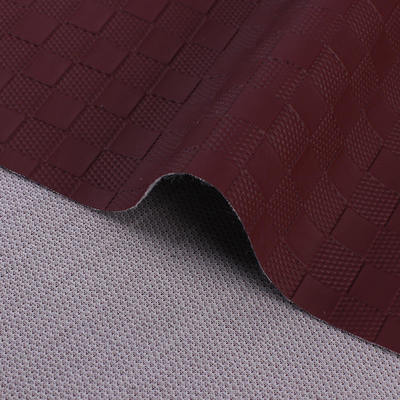 Cuir synthétique artificiel à motif damier gaufré en PVC pour sièges de voiture, canapés, décoration de sacs, tissu en similicuir