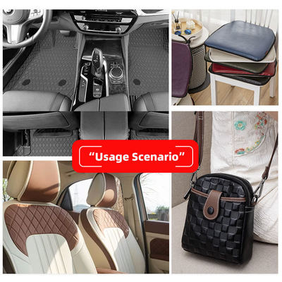 Cuir synthétique artificiel à motif damier gaufré en PVC pour sièges de voiture, canapés, décoration de sacs, tissu en similicuir