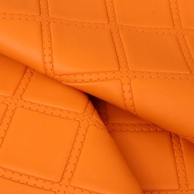 PVC Rhombus Punching Style en relief cuir synthétique artificiel pour voiture pieds sièges de voiture canapé sac décoratif faux tissu en cuir