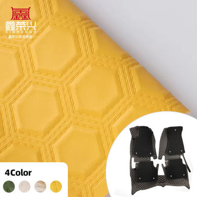 PVC brodée en hexagone en relief cuir synthétique artificiel pour voiture pieds sièges de voiture canapé sac décoratif faux tissu en cuir