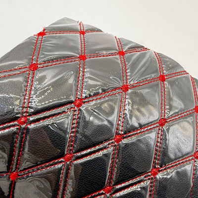 Tapis de sol de voiture en cuir PVC matelassé sur mesure, épaisseur 4,6 mm avec rembourrage en mousse, ajustement extensible, sièges de voiture, canapés, sacs brodés en relief