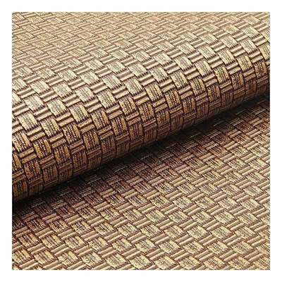 Vente en gros en Pvc en cuivre antique Tissue motif en cuir synthétique artificiel Emballage portefeuille boîte chaussures Carnet de notes Faux tissu en cuir