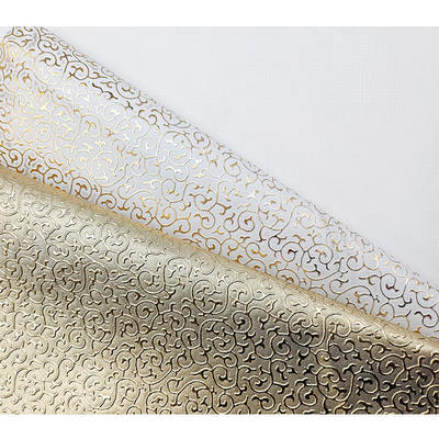 Cuir synthétique artificiel de style gaufré en film doré PVC en gros pour sac, emballage, boîte, chaussures, cahier, tissu