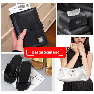 Vente en gros de PVC Highlights de 006 Highlights éclair Modèle de grain Artificiel en cuir synthétique Portemonnaie Boîte à chaussures Carnet de notes Tissu