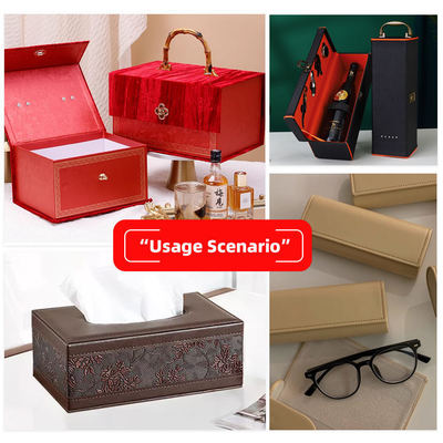 Modèle de fleurs en PVC en relief cuir synthétique pour portefeuille Boîtes de chaussures Cahiers d'ordinateurs Sacs décoratifs Matériaux de faux cuir durables