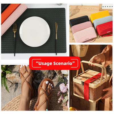 Pvc métal brillant en relief motif de tissage cuir synthétique artificiel pour l'emballage boîte de portefeuille chaussures carnet de notes faux tissu en cuir