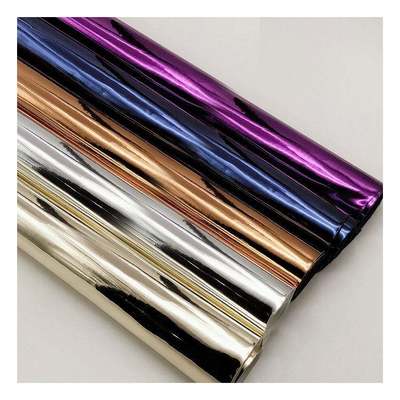 Cuir synthétique de haute qualité pour chaussures, sacs à main, cahiers, PU, arc-en-ciel, holographique, métallique, coloré, miroir, tissu en cuir