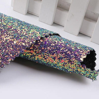 Tissu en simili cuir à paillettes scintillantes et épaisses en polyuréthane élastique pour chaussures, sacs, nœuds, artisanat, chapeaux, tissu en similicuir