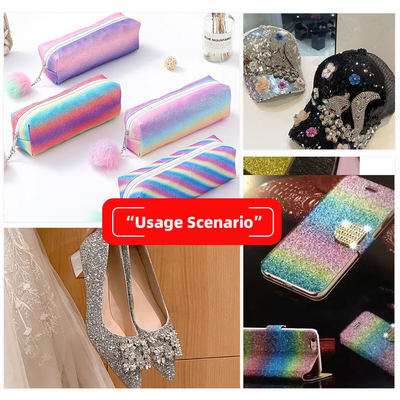 Tissu élastique en PU étincelant Hexagonal Glitter en cuir synthétique pour chaussures Sacs à main Bouclier artisanal Chapeau Tissu en faux cuir