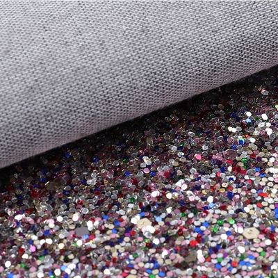 Tissu élastique en PU étincelant Hexagonal Glitter en cuir synthétique pour chaussures Sacs à main Bouclier artisanal Chapeau Tissu en faux cuir