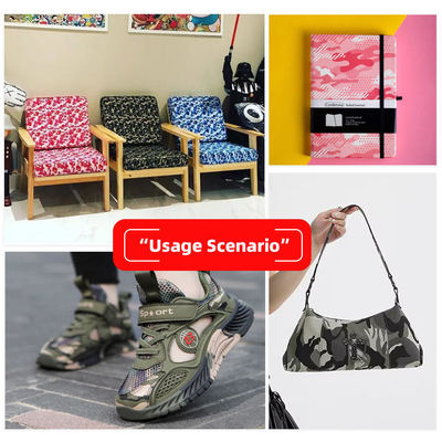 PU Peaux de moutons gelées Nubuck Céréales Camouflage Sac en cuir synthétique Chaussures Portemonnaie décorer Caisse Cahiers Faux Tissu en cuir