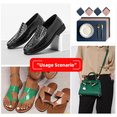 Cuir PVC d'une épaisseur de 1,8 mm avec grain crocodile, résistant à l'abrasion et à l'eau pour sacs et chaussures