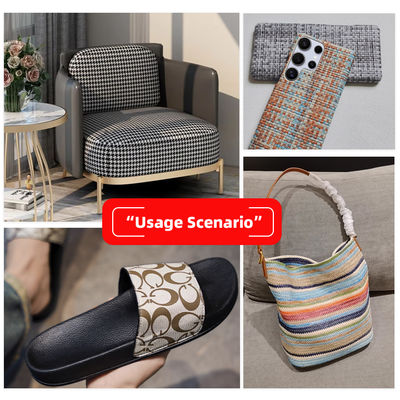 Cuir synthétique PVC de 0,8 mm d'épaisseur, 137 cm de large, avec impression de tapis d'herbe en 5 couleurs