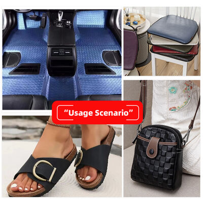 PVC Grands carrés motif de grain Tissu en cuir artificiel synthétique pour sacs à main Chaises lits Chaussures voitures canapés