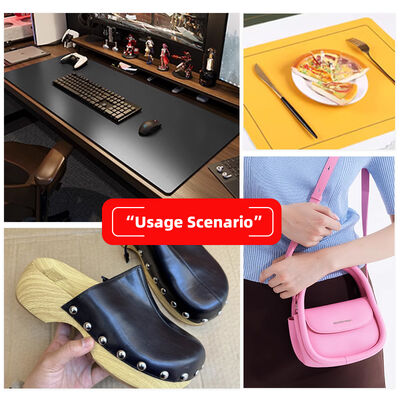 Tissu en cuir synthétique artificiel double face de 160 cm de large, aspect cuir de vache, PVC, pour chaussures, tapis de table et sacs