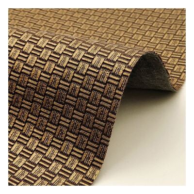 Vente en gros en Pvc en cuivre antique Tissue motif en cuir synthétique artificiel Emballage portefeuille boîte chaussures Carnet de notes Faux tissu en cuir