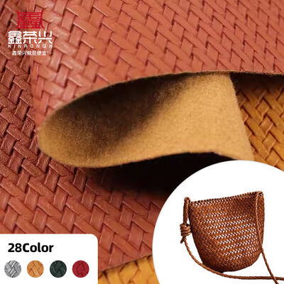 PVC petit motif tissé cuir synthétique artificiel pour sac boîte d'emballage canapé chaise ceinture faux matériaux de tissu en cuir