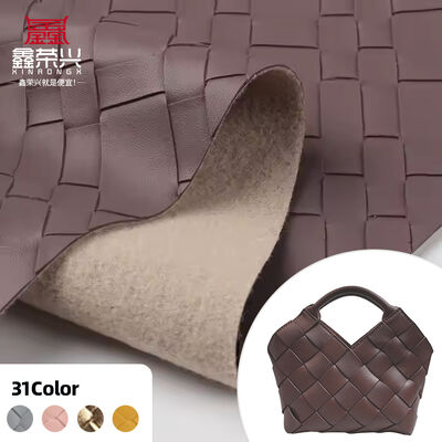 Cuir synthétique artificiel à grand motif tissé en PVC pour sacs, boîtes d'emballage, canapés, chaises, ceintures, simili cuir